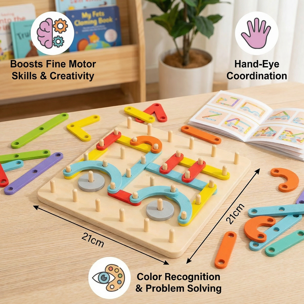 Creative Montessori Nail Puzzle Toy Made of Wood