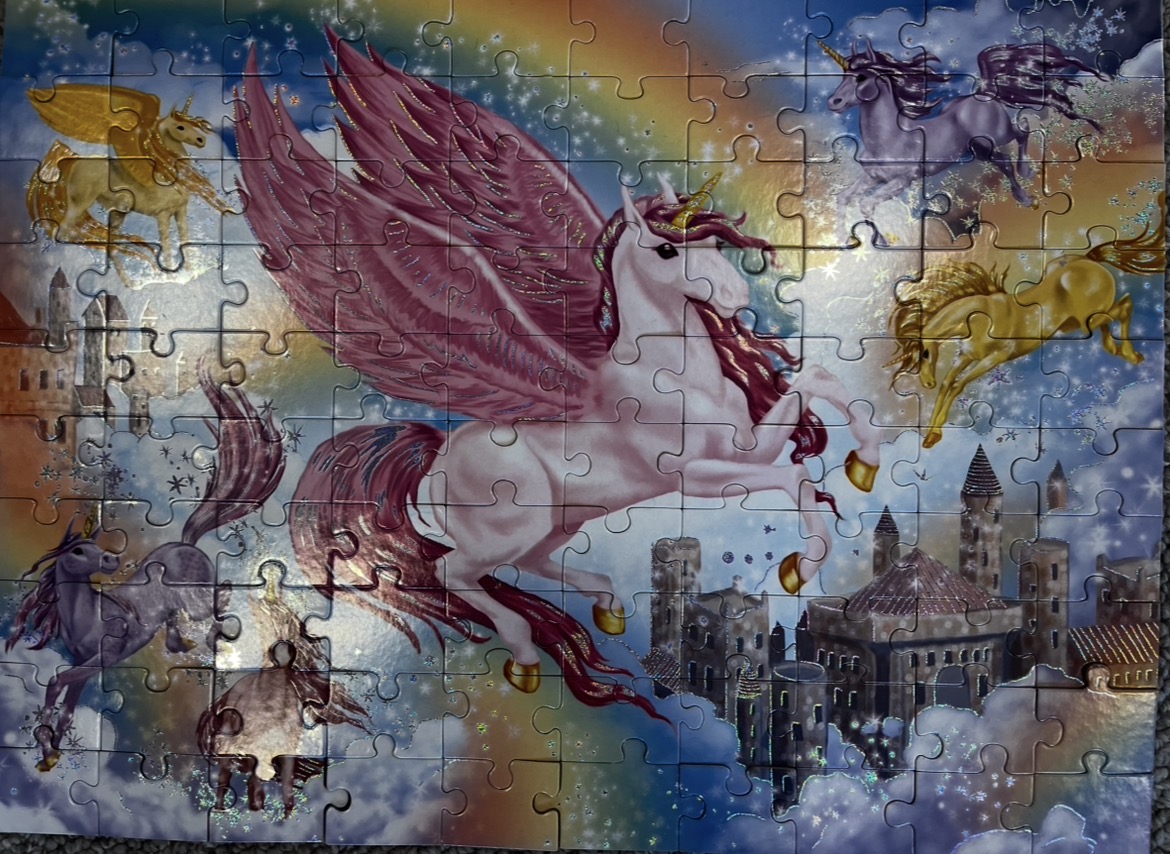 Ravensburger – Unicorn Kingdom Glitter, 100 pieces