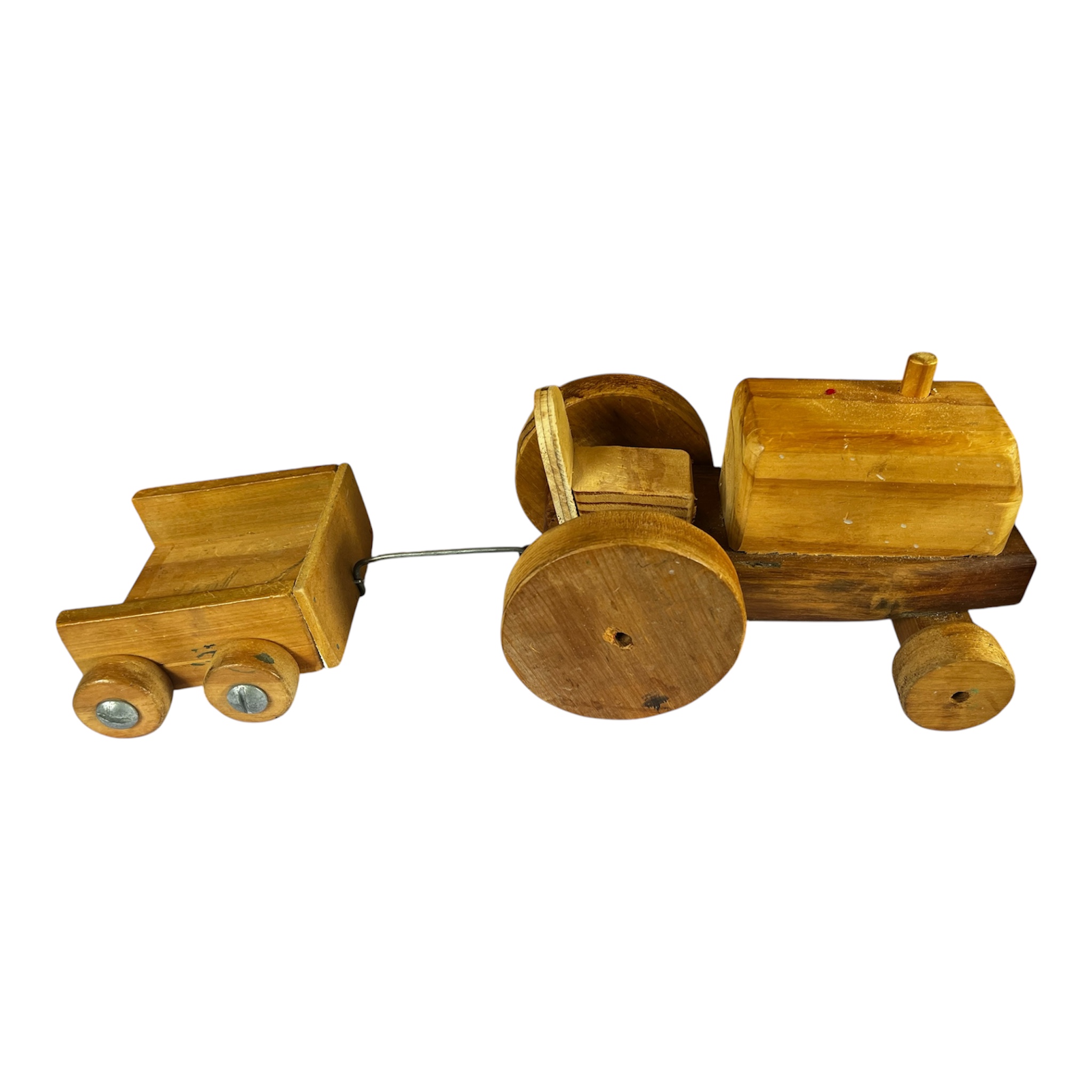Wooden tractor and trailer
